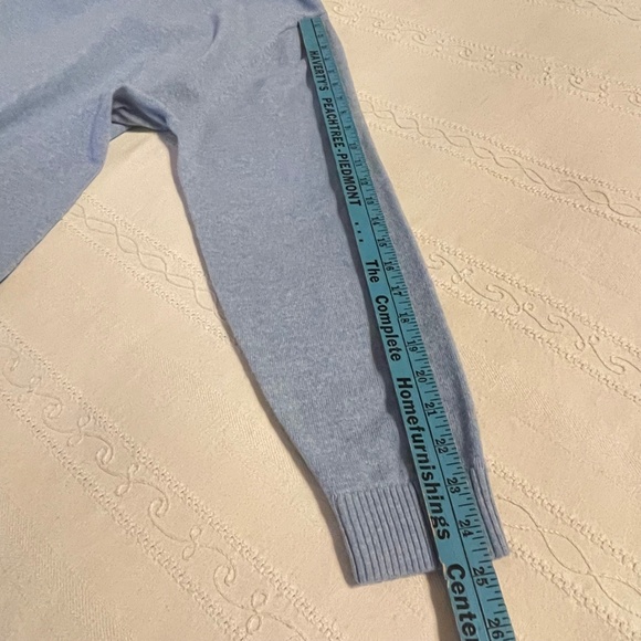 Tom James Cashmere Quarter Zip Sweater Blue L Quiet Luxury Old Money Ivy League - Picture 11 of 11